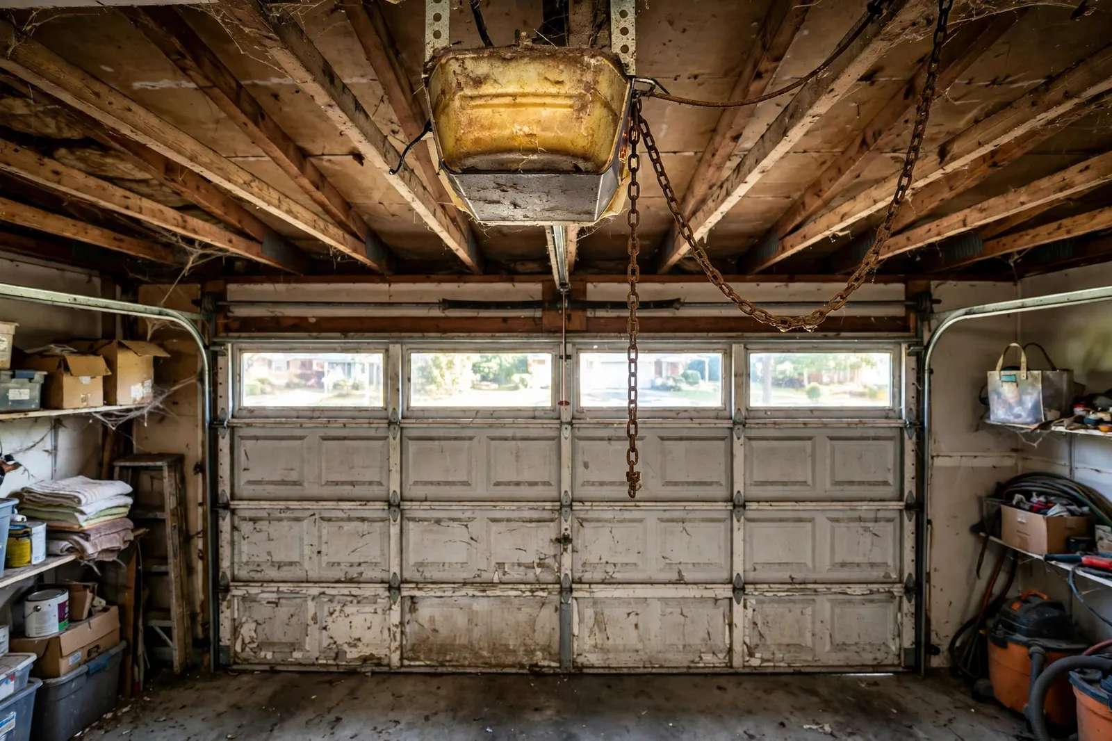 Before photo,  Belt Drive Opener With Battery Backup in St. Charles, by Waldorf Garage Door Repair