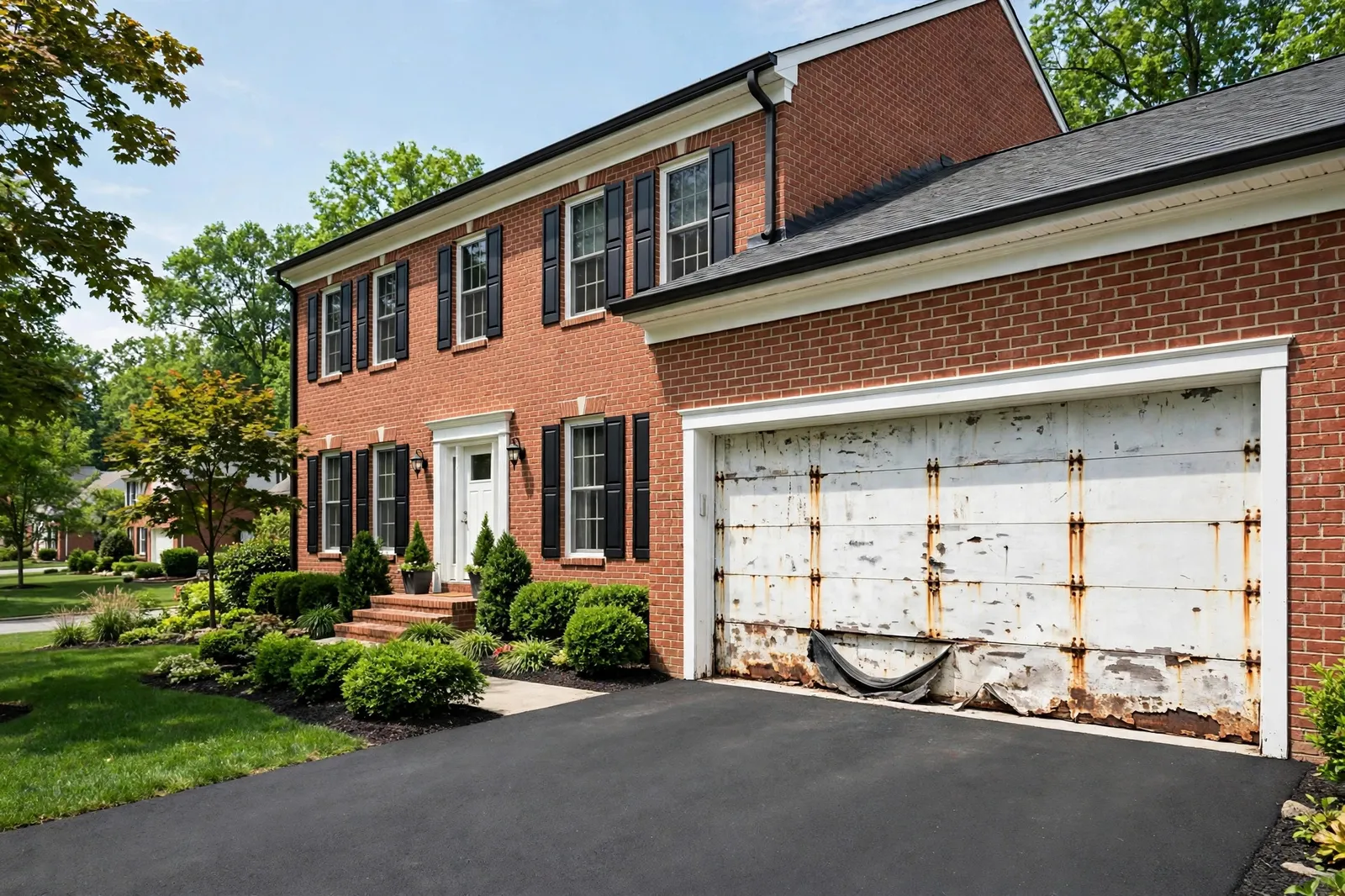 Before photo, Full Door Replacement in Pinefield, by Waldorf Garage Door Repair