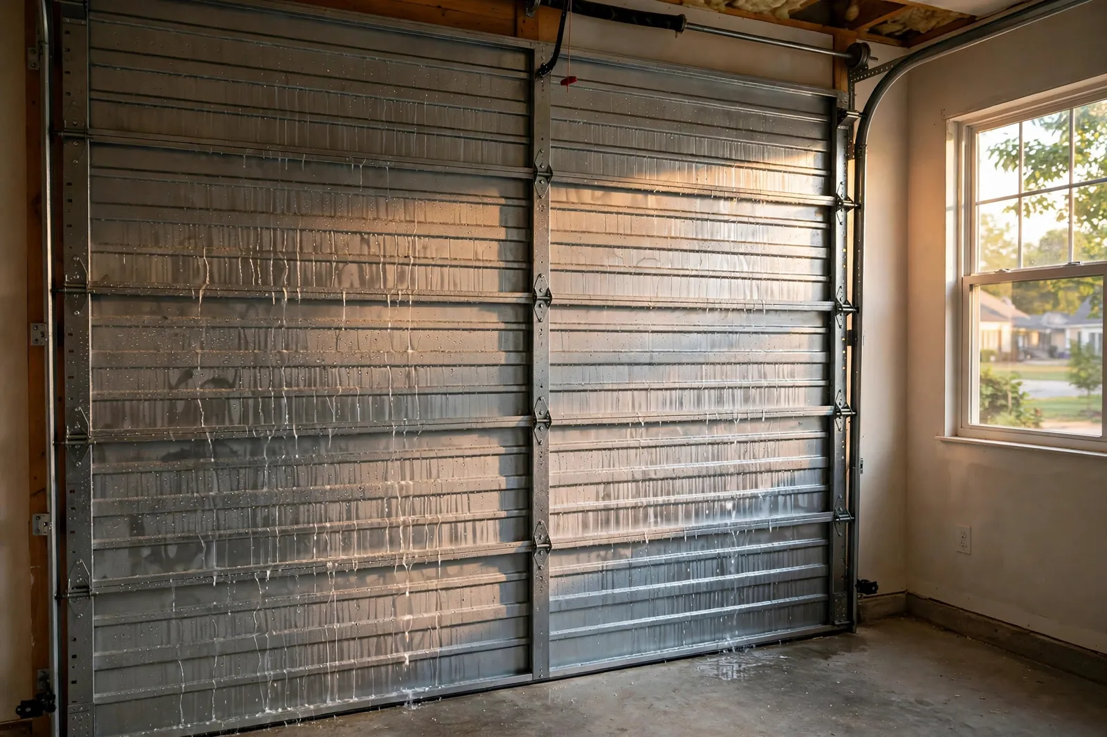 Before photo, Insulated Steel Door for a Two Car Garage in St. Charles, by Waldorf Garage Door Repair